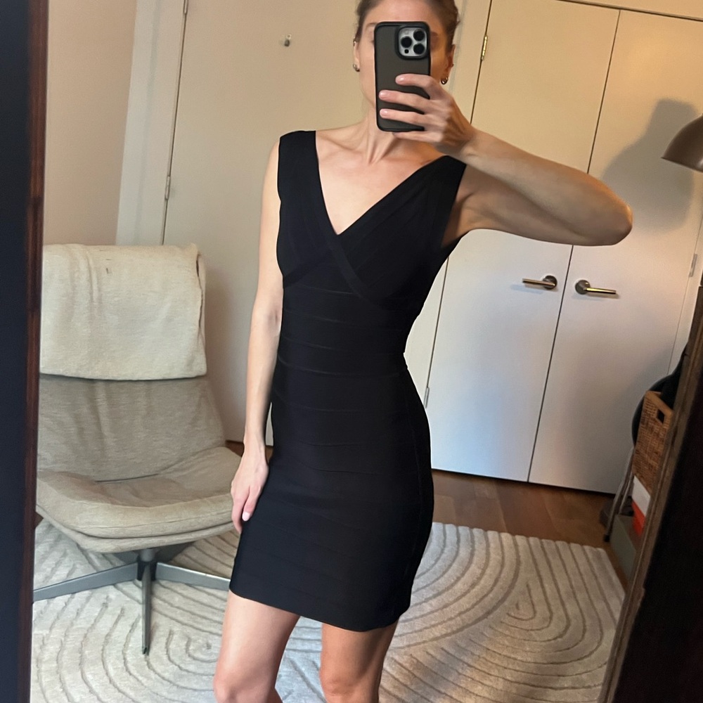 Perfect little black dress by Herve Leger